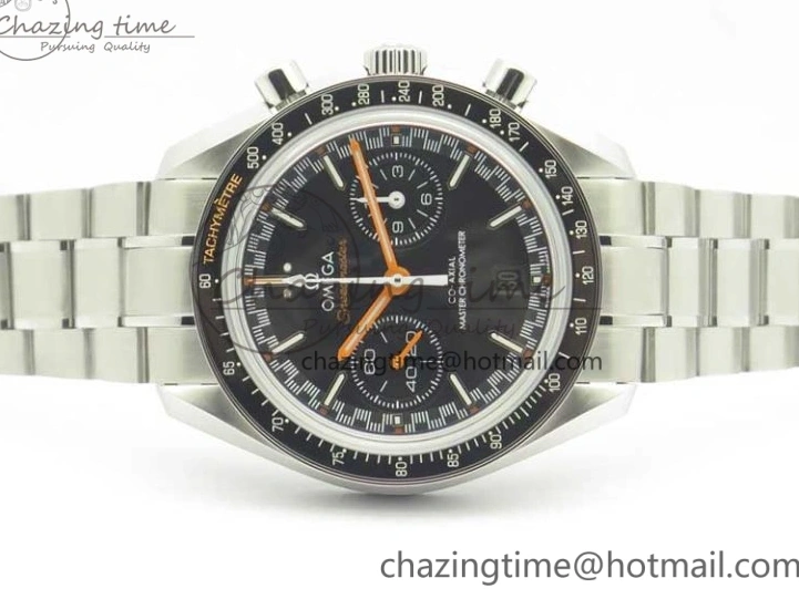 0114 Speedmaster Moonwatch OMF 1:1 Best Edition Black Dial Orange Hand on SS Bracelet A Timeless 8044